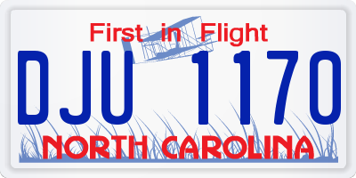NC license plate DJU1170