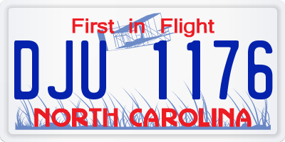 NC license plate DJU1176