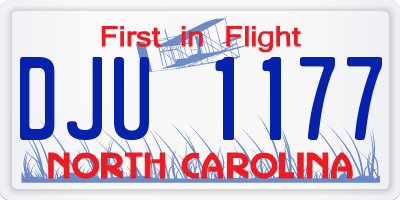 NC license plate DJU1177