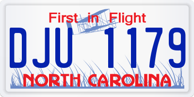 NC license plate DJU1179