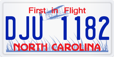 NC license plate DJU1182