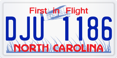 NC license plate DJU1186