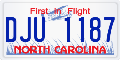 NC license plate DJU1187