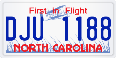 NC license plate DJU1188