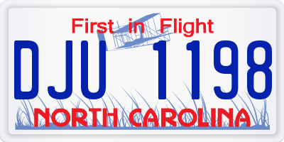 NC license plate DJU1198