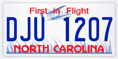 NC license plate DJU1207