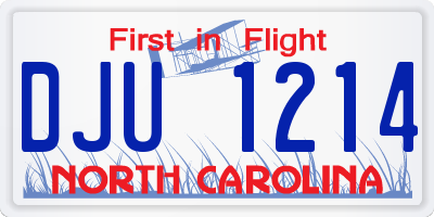 NC license plate DJU1214
