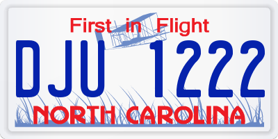 NC license plate DJU1222