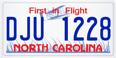 NC license plate DJU1228