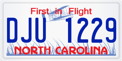 NC license plate DJU1229