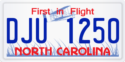 NC license plate DJU1250