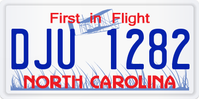 NC license plate DJU1282