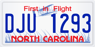 NC license plate DJU1293