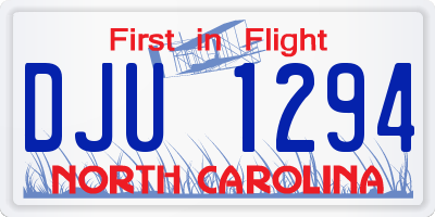 NC license plate DJU1294