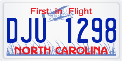 NC license plate DJU1298