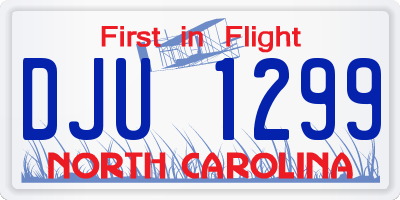 NC license plate DJU1299