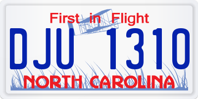 NC license plate DJU1310