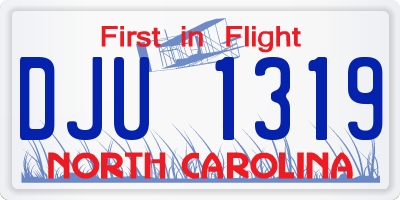 NC license plate DJU1319