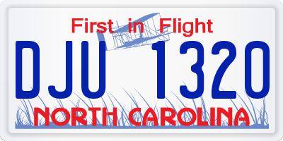 NC license plate DJU1320