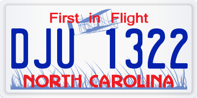 NC license plate DJU1322