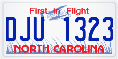 NC license plate DJU1323