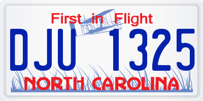 NC license plate DJU1325