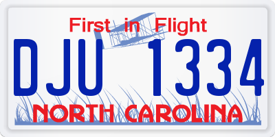NC license plate DJU1334
