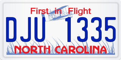 NC license plate DJU1335