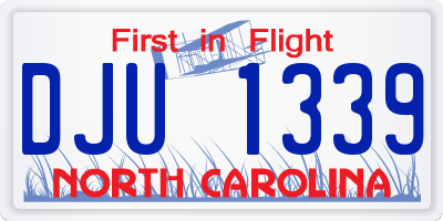 NC license plate DJU1339