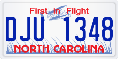 NC license plate DJU1348