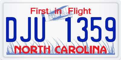 NC license plate DJU1359