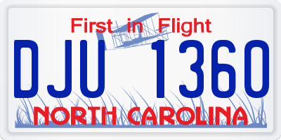NC license plate DJU1360