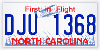 NC license plate DJU1368