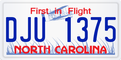 NC license plate DJU1375