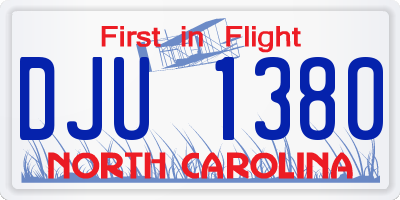 NC license plate DJU1380