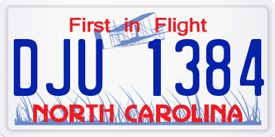 NC license plate DJU1384