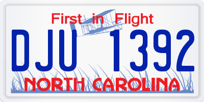 NC license plate DJU1392