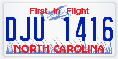 NC license plate DJU1416