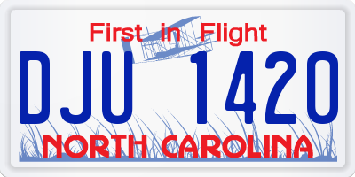 NC license plate DJU1420