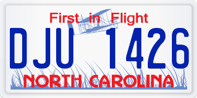 NC license plate DJU1426