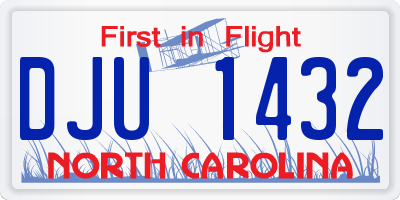 NC license plate DJU1432