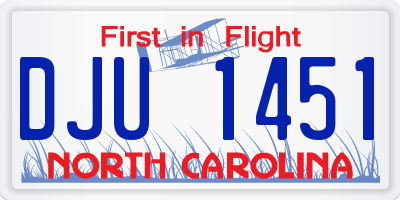 NC license plate DJU1451
