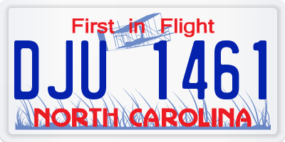 NC license plate DJU1461