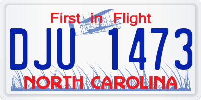 NC license plate DJU1473