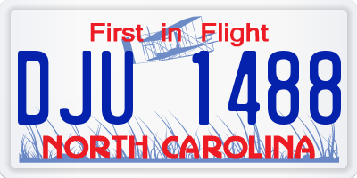 NC license plate DJU1488