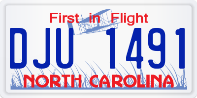 NC license plate DJU1491