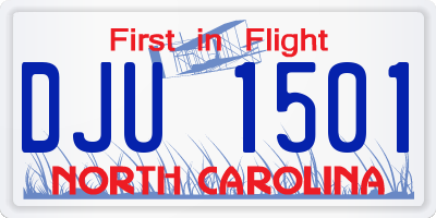 NC license plate DJU1501