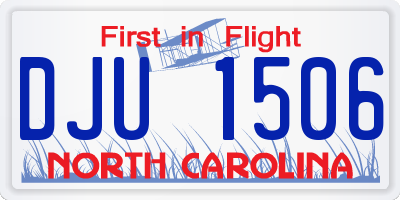 NC license plate DJU1506