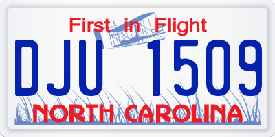 NC license plate DJU1509