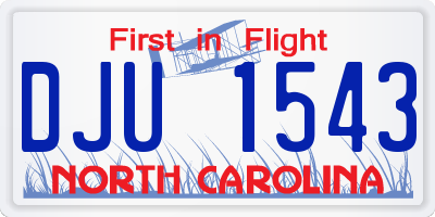 NC license plate DJU1543